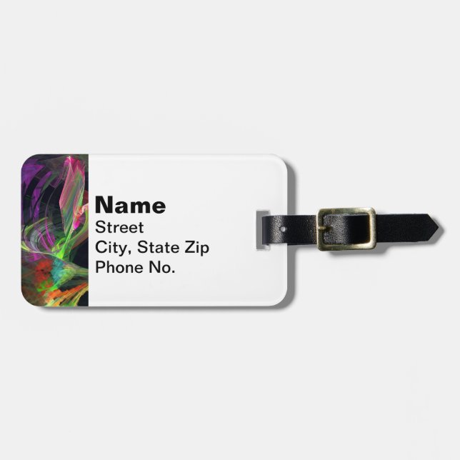 Fractal - Owl Swooping Luggage Tag (Front Horizontal)