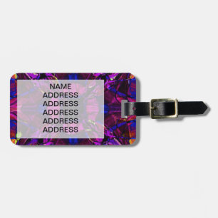 Fractal Pattern in Purple Luggage Tag