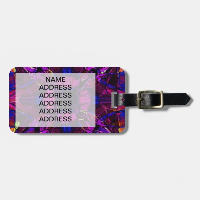 Fractal Pattern in Purple Luggage Tag (Front Horizontal)