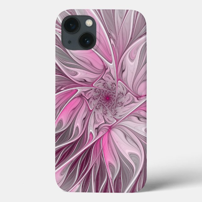 Fractal Pink Flower Dream, Floral Fantasy Pattern Case-Mate iPhone Case (Back)