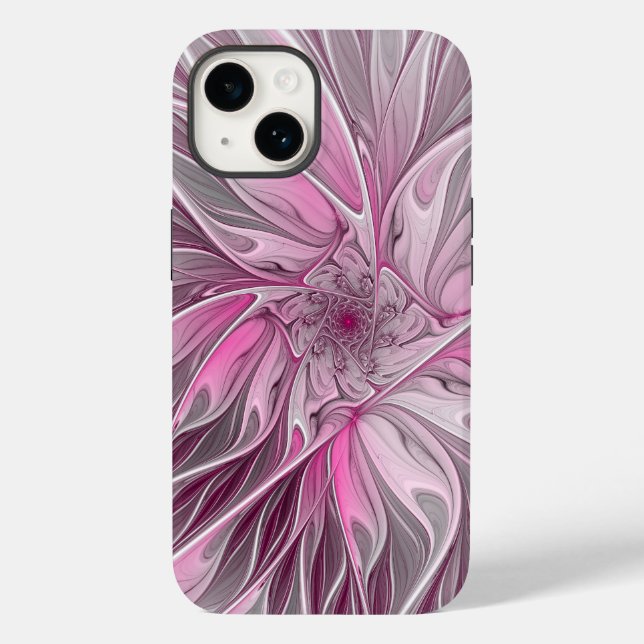Fractal Pink Flower Dream, Floral Fantasy Pattern Case-Mate iPhone Case (Back)
