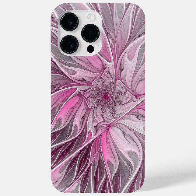 Fractal Pink Flower Dream, Floral Fantasy Pattern Case-Mate iPhone Case (Back)