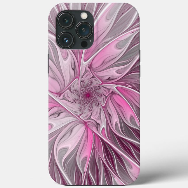 Fractal Pink Flower Dream, Floral Fantasy Pattern Case-Mate iPhone Case (Back)