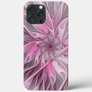 Fractal Pink Flower Dream, Floral Fantasy Pattern iPhone 13 Pro Max Case