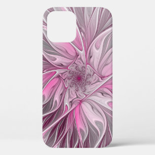 Fractal Pink Flower Dream, Floral Fantasy Pattern iPhone 12 Case