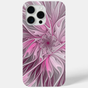 Fractal Pink Flower Dream, Floral Fantasy Pattern iPhone 15 Pro Max Case
