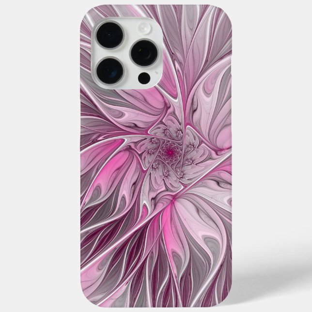 Fractal Pink Flower Dream, Floral Fantasy Pattern Case-Mate iPhone Case (Back)