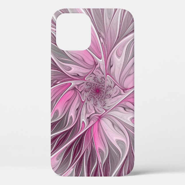 Fractal Pink Flower Dream, Floral Fantasy Pattern Case-Mate iPhone Case (Back)