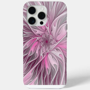 Fractal Pink Flower Dream, Floral Fantasy Pattern iPhone 15 Pro Max Case