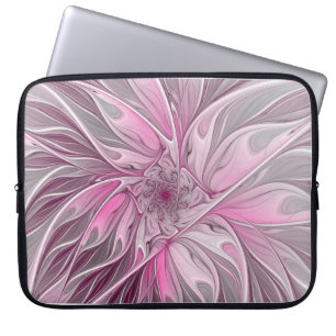 Fractal Pink Flower Dream, floral Fantasy Pattern Laptop Sleeve