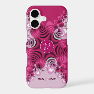 Fractal Pink Swirls Monogram Name