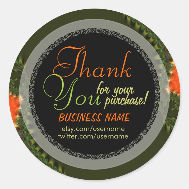 Fractal Planet Business Thank You Sticker (Front)