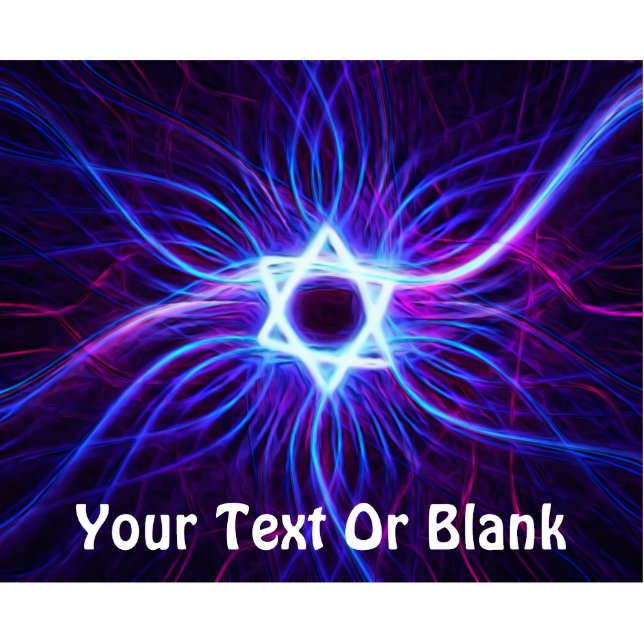 Fractal Plasma Magen David Photo Sculpture Magnet (Front)