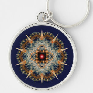 Fractal prickly ornament key ring