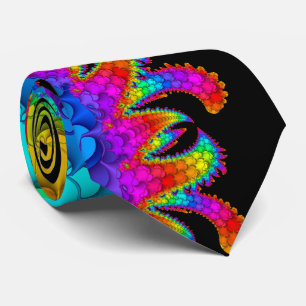 Fractal Rainbow Burst Tie