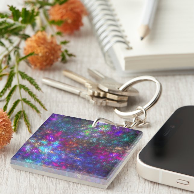 Fractal Rainbow Key Ring (Front Right)
