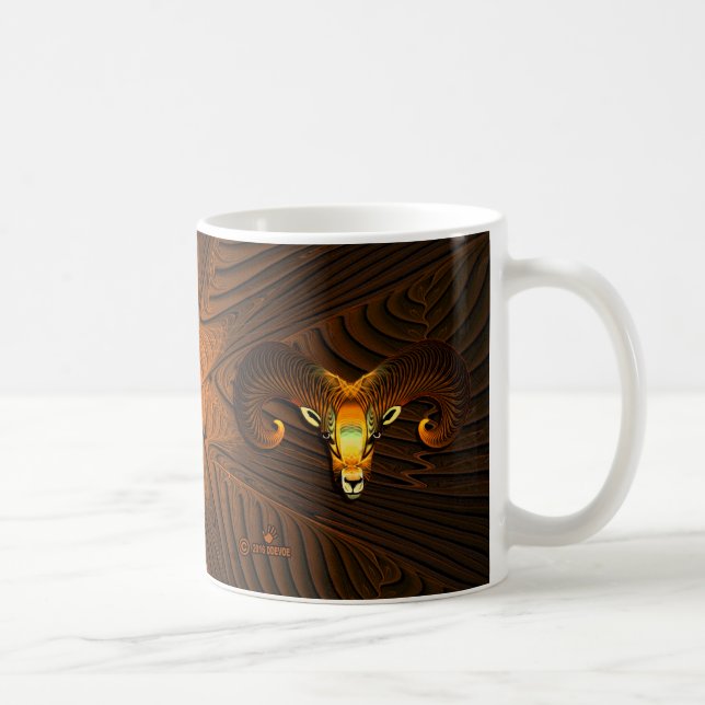 Fractal Ram's Head Coffee Mug (Right)