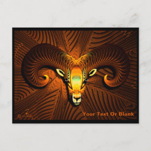 Fractal Ram's Head Postcard