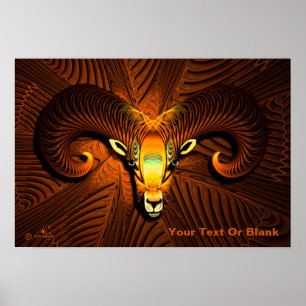 Fractal Ram's Head Poster