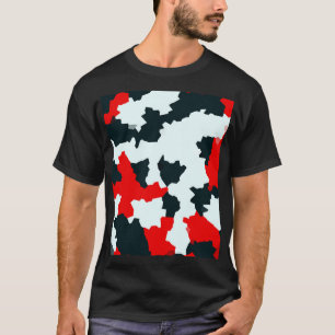 Fractal Red Black White Pattern Design T-Shirt