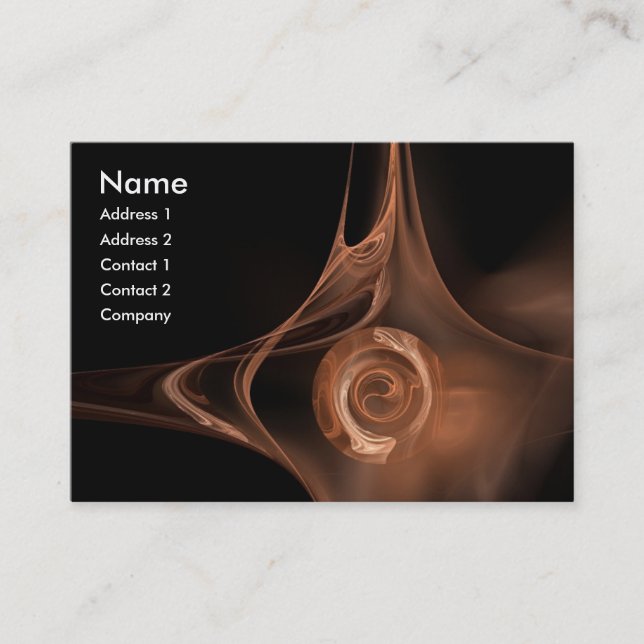 FRACTAL ROSE 1 bright brown black Business Card (Front)