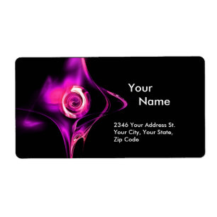 FRACTAL ROSE 1 Pink Fuchsia Purple Black