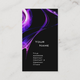 FRACTAL ROSE 3 bright blue purple violet black Business Card
