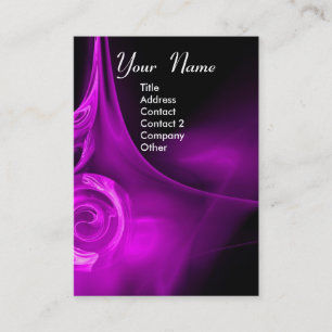 FRACTAL ROSE 3 bright light purple black Business Card