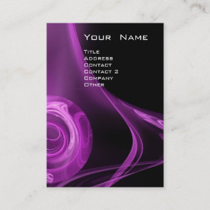 FRACTAL ROSE 3 bright purple violet black Business Card