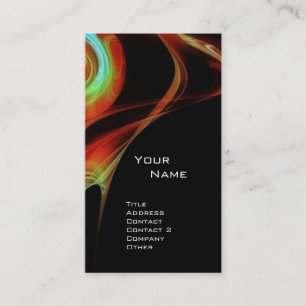 FRACTAL ROSE 3 bright red blue green Business Card