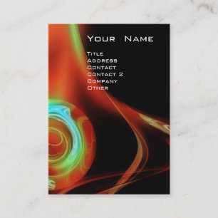 FRACTAL ROSE 3 bright red blue green Business Card