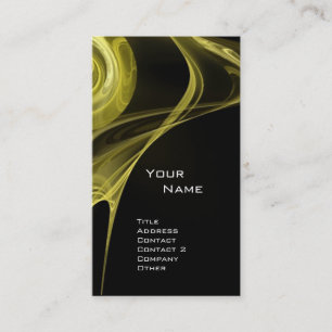 FRACTAL ROSE 3 soft antique yellow black Business Card