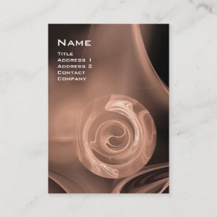 FRACTAL ROSE 4 MONOGRAM black antique pink brown Business Card