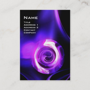 FRACTAL ROSE 4 MONOGRAM bright purple pink blue Business Card