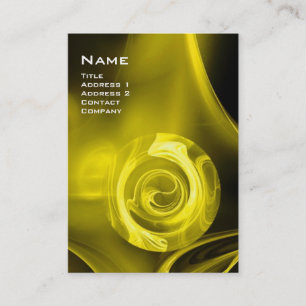 FRACTAL ROSE 4 MONOGRAM bright  yellow whiteblack Business Card