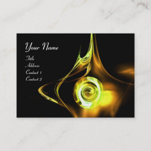 FRACTAL ROSE ABSTRACT SWIRLS yellow brown black Business Card