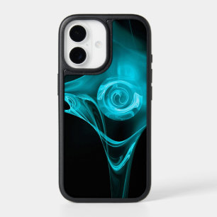 FRACTAL ROSE ,Blue Turquoise Black iPhone Case