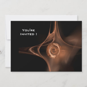FRACTAL ROSE bright brown black Invitation