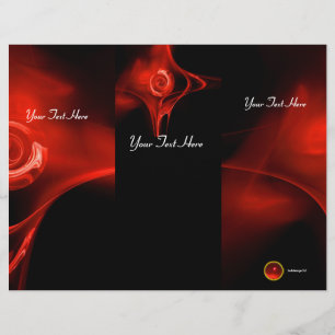 FRACTAL ROSE bright red black 3 fold brochure