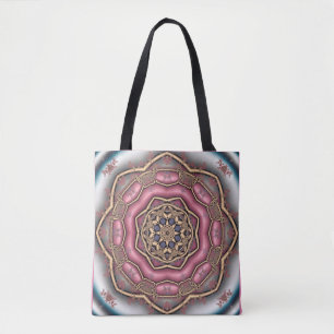 fractal rose flower tote bag
