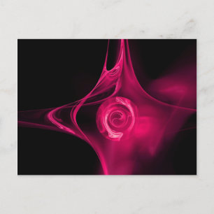 FRACTAL ROSE , pink fuchsia Postcard