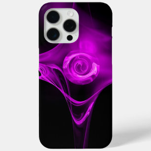 FRACTAL ROSE , Purple Violet black iPhone 15 Pro Max Case