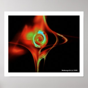 FRACTAL ROSE , red green blue Poster