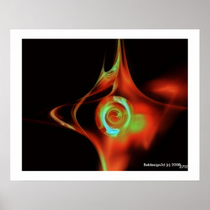 FRACTAL ROSE , red green blue Poster