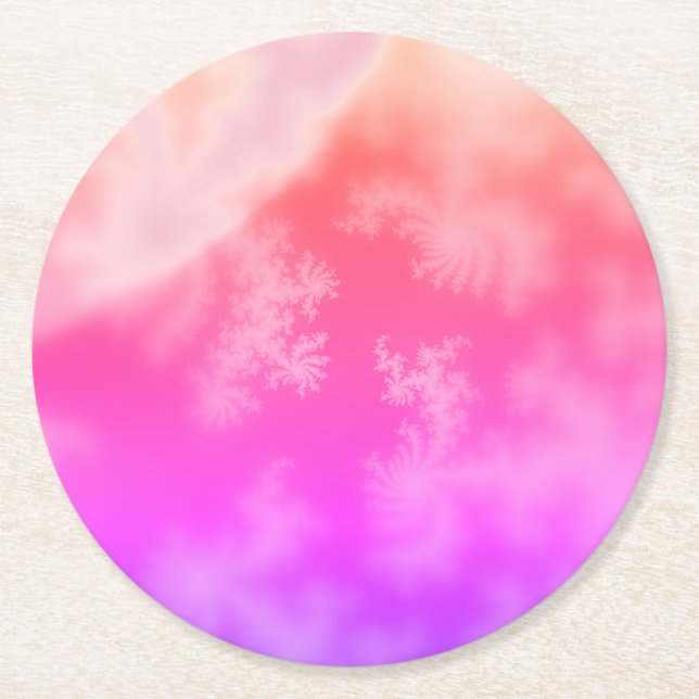 Fractal Round Paper Coaster (Front)
