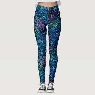 Fractal Seed of Life Flower Sacred Geometry  Leggings