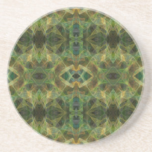 Fractal Series-10---Green Coaster 1 of colors