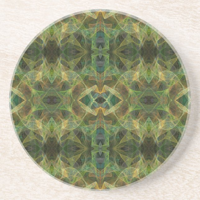 Fractal Series-10---Green Coaster 1 of   colors (Front)