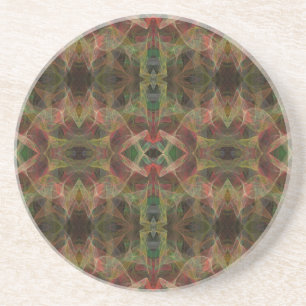 Fractal Series-10---Grn Pink Coaster 1 of colors