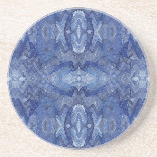 Fractal Series-11---Blue Coaster 1 of   colours (Front)